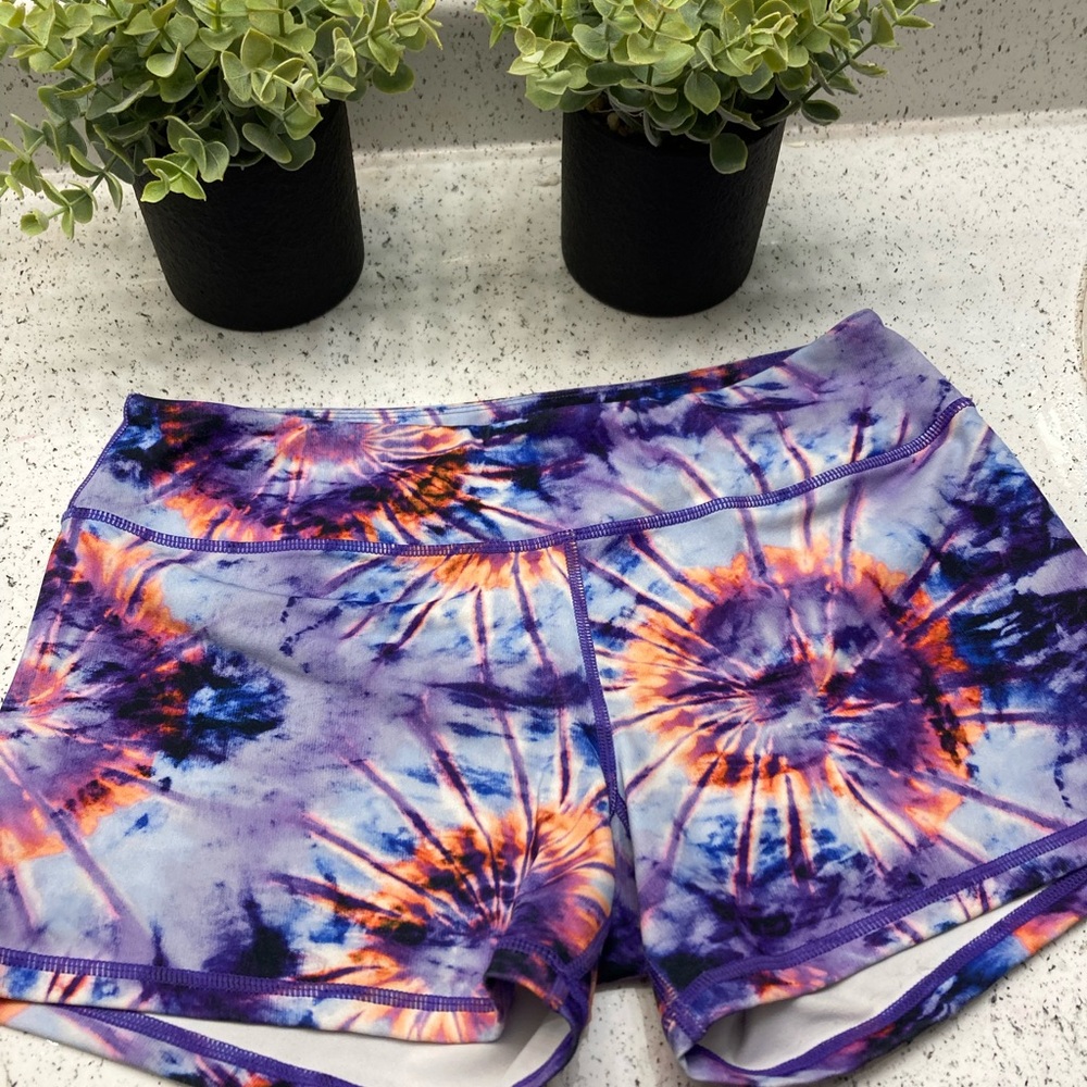 Born Primitive Purple and Orange Tie-Dye Athletic Shorts